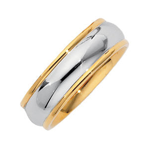 18k Yellow Gold & Platinum 6mm Comfort-Fit Band Size 10.5