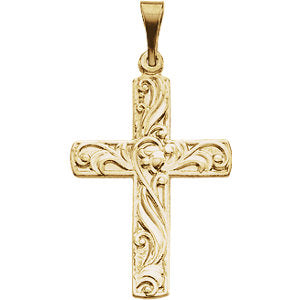 14k Yellow Gold 20.5x15mm Cross Pendant
