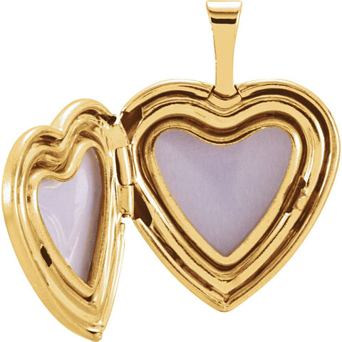 14K Yellow Gold-Plated Sterling Silver Diamond Angel Heart Locket