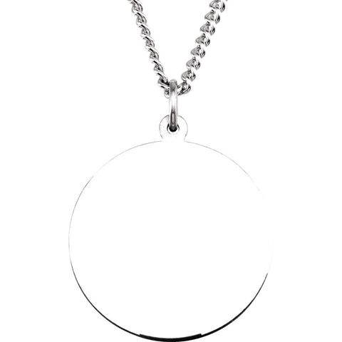 Sterling Silver 25mm Round St. Joseph Medal 24" Necklace