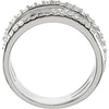 14k White Gold 1/2 CTW Diamond Criss Cross Ring, Size 7