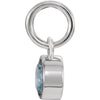 14k White Gold Imitation Blue Zircon Birthstone Charm