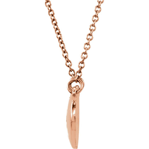 14k Rose Gold .02 CTW Diamond Domed 16.5" Necklace