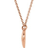 14k Rose Gold .02 CTW Diamond Domed 16.5" Necklace
