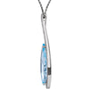 14k White Gold Sky Blue Topaz & .45 CTW Diamond Teardrop 18" Necklace