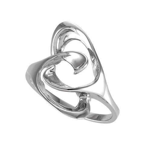 14k White Gold Freeform Ring, Size 6