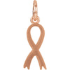 14k Rose Gold Breast Cancer Awareness Ribbon Charm with Jump Ring