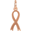 14k Rose Gold Breast Cancer Awareness Ribbon Charm with Jump Ring