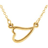 14k Yellow Gold Heart 16-18-inch Adjustable Necklace