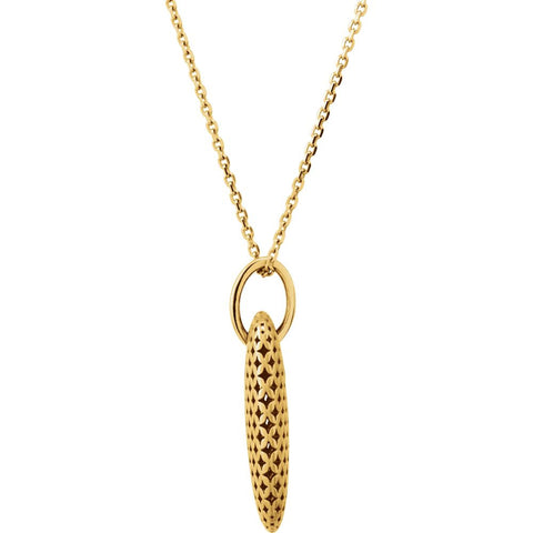 14k Yellow Gold Pierced Style 18" Necklace