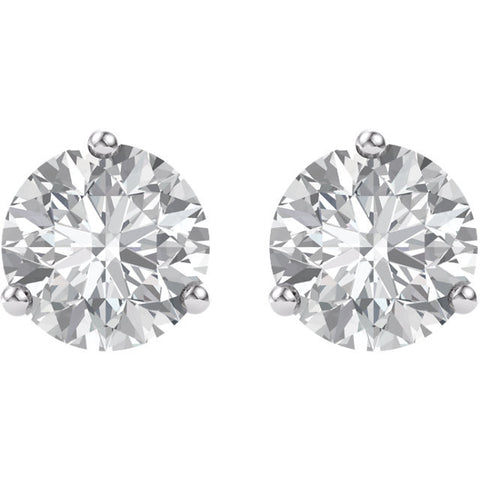 14k White Gold 5mm Round Forever Brilliant® Moissanite Earrings