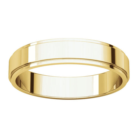 14k Yellow Gold 4mm Flat Edge Band, Size 11