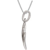 14k White Gold .06 CTW Diamond 18" Leaf Necklace