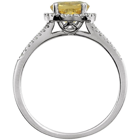 14k White Gold 1/5 CTW Diamond & Citrine Ring, Size 7