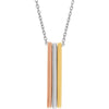 14k White, Rose & Yellow Gold Triple Bar Necklace