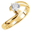 10k Yellow Gold Solitaire Engagement Peg Base Ring Mounting (Shank), Size 7
