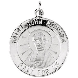 Sterling Silver 18mm Round St. John Neumann Necklace