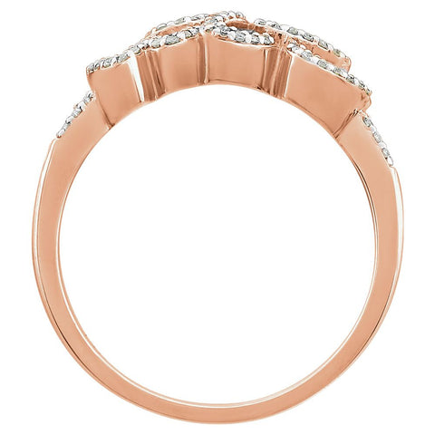 14k Rose Gold 1/6 CTW Diamond Ring