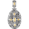 Two-Tone Design Fashion Pendant Enhancer in Sterling Silver and 18K Yellow Gold