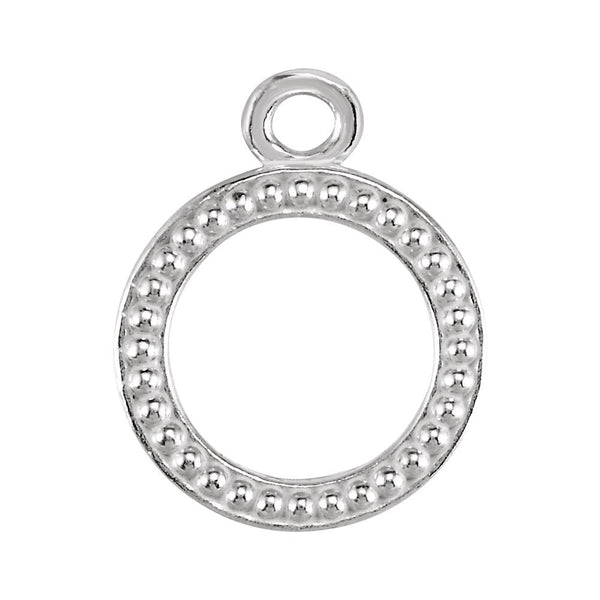14k White Gold 10.75mm Granulated Toggle Ring