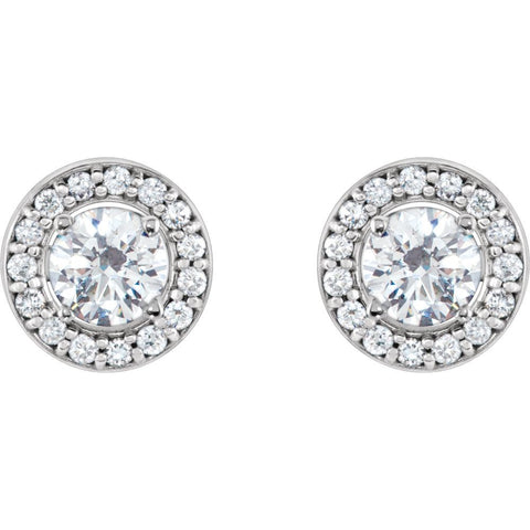 14k White Gold 5.9mm ID 1/10 CTW Diamond Earring Jackets