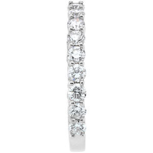 14k White Gold 1/2 CTW Diamond Band, Size 7