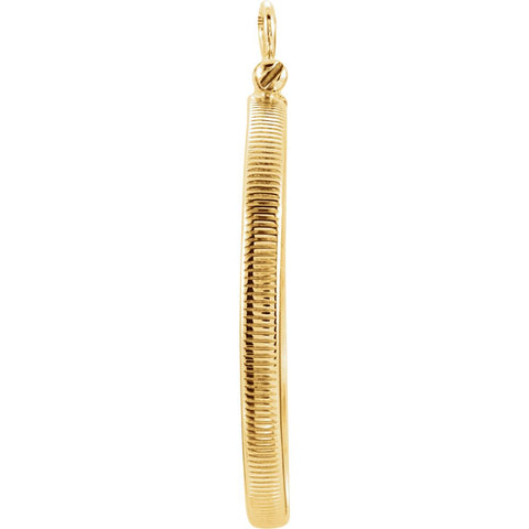 14k Yellow Gold Coin Edge Screw-Top Coin Frame Mounting