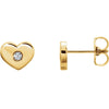 14k Yellow Gold 0.06 ctw. Diamond Heart Earrings