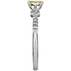 14k White Gold 3/8 CTW Yellow & White Diamond Cluster Ring, Size 7