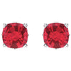 14k White Gold Chatham® Created Ruby Earrings