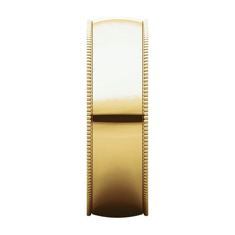 14k Yellow Gold 6mm Light Comfort Fit Milgrain Band , Size 7