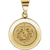 Hollow Round Baptismal Medal in 14k Yellow Gold