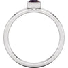 14k White Gold Chatham® Created Alexandrite Bezel Ring, Size 7