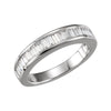 3/4 CTTW Baguette Diamond Anniversary Band in 14k White Gold (Size 6 )
