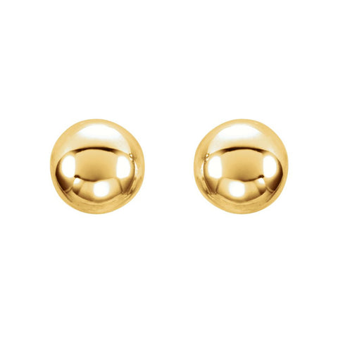 14k Yellow Gold 5mm Ball Earrings with Bright Finish