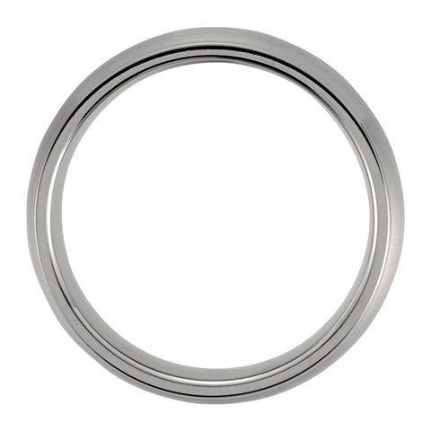 Titanium 7mm Grooved & Satin Finish Band Size 13