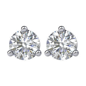 14k White Gold 1/4 CTW Diamond Friction Post Stud Earrings