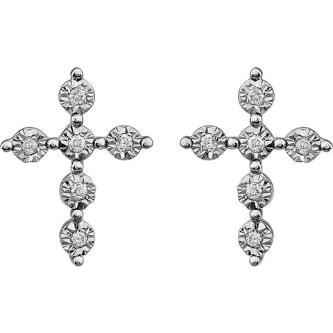 14k White Gold 1/10 CTW Diamond Earrings