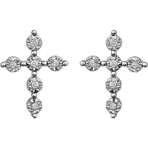 14k White Gold 1/10 CTW Diamond Earrings