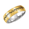 Bridal Duo 07.00 mm Laser Pierced Comfort-Fit Wedding Band Ring in 14K Yellow and White Gold (Size 8.5 )