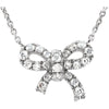 14k White Gold 1/6 ctw. Diamond Bow 18-inch Necklace