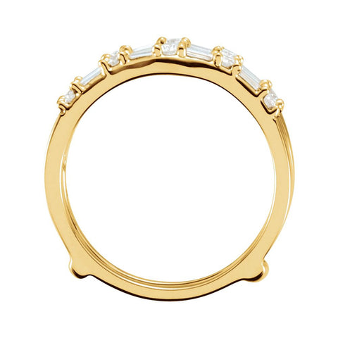14k Yellow Gold 1/2 CTW Diamond Ring Guard, Size 7