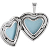 Sterling Silver 15.75mm Tri-Color Cross & Roses Locket