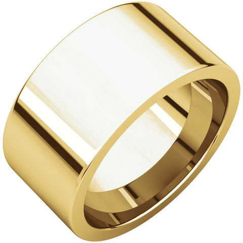 14k Yellow Gold 10mm Flat Comfort Fit Band, Size 8