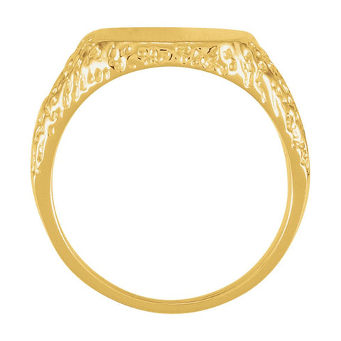 14k Yellow Gold 13mm Signet Ring, Size 10