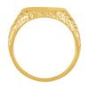 14k Yellow Gold 13mm Signet Ring, Size 10