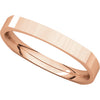 14k Rose Gold 2.5mm Square Comfort Fit Band, Size 7