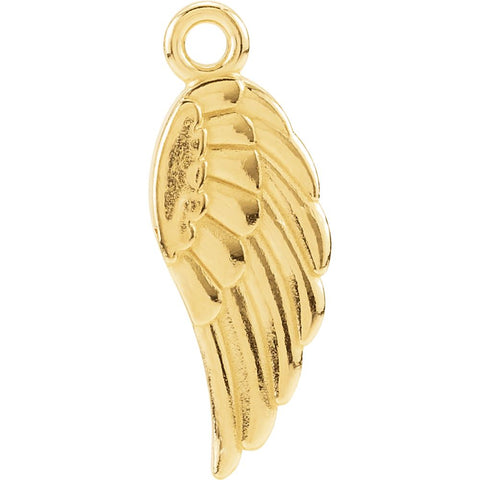 14k Yellow Gold Angel Wing Charm
