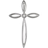 14K White Gold 0.01 CTW Diamond Cross Pendant