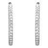 14k White Gold 1 CTW Diamond Hinged Inside-Outside Hoop Earrings